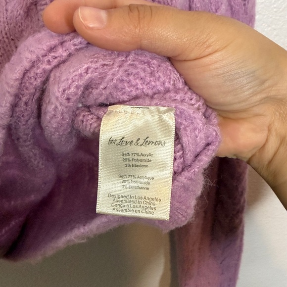 For Love And Lemons Pink Cable Knit Cardigan - Picture 5 of 6